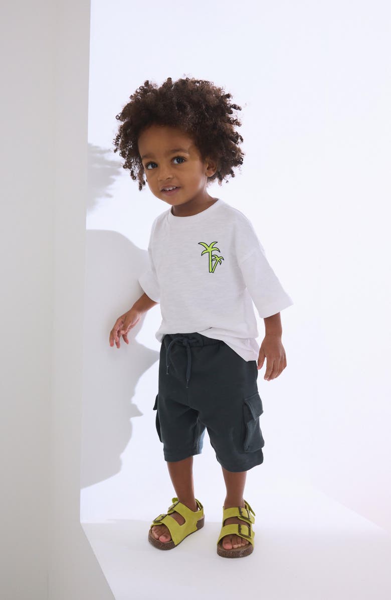 NEXT Kids' Palm Graphic T-Shirt & Drawstring Cargo Shorts Set, Alternate, color,
