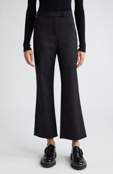 Nepeta Stretch Virgin Wool Flare Leg Ankle Trousers