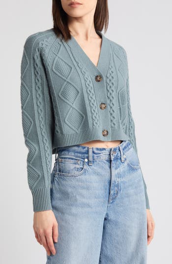 Madewell Cable Knit V-Neck Crop Cardigan | Nordstromrack Madewell Cable Knit V-Neck Crop Cardigan | Nordstromrack