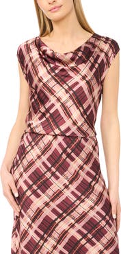 Ted Baker Analisa Cowl Neck Plaid Top