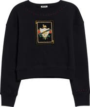 Bode Bullion Card Cotton Graphic Sweatshirt