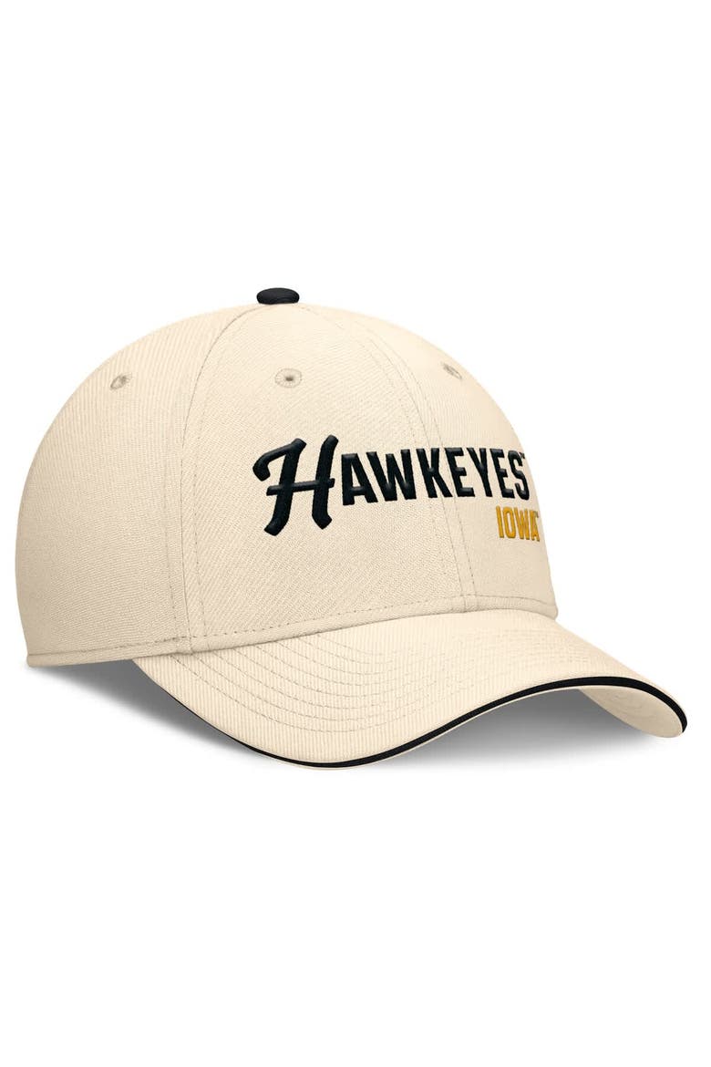 Men's Nike Natural Iowa Hawkeyes 2026 Primetime Swooshflex Hat, Alternate, color, Natural