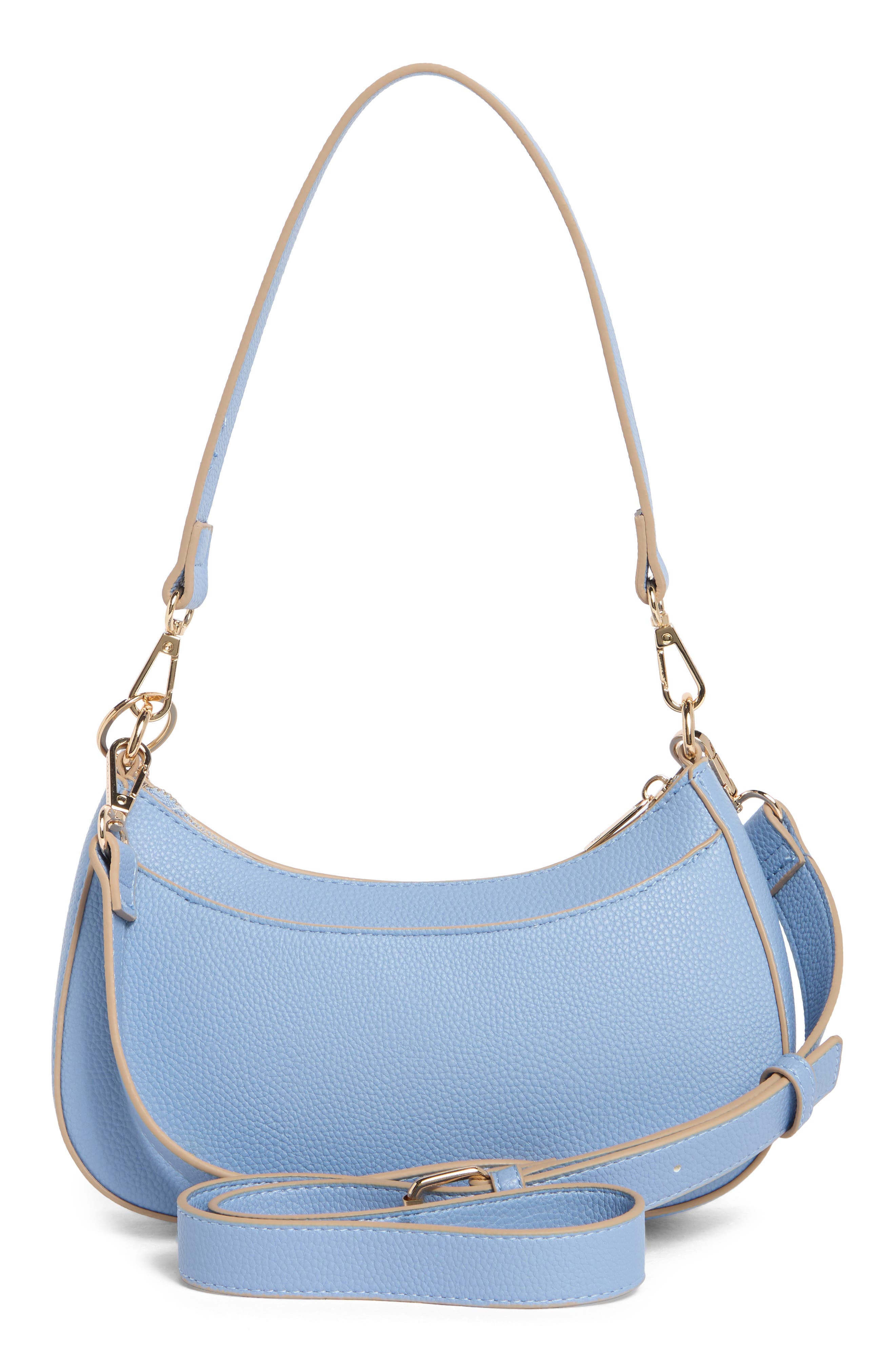 Nanette Lepore Convertible Faux Leather Baguette Shoulder Bag, Alternate, color, Cornflower Blue