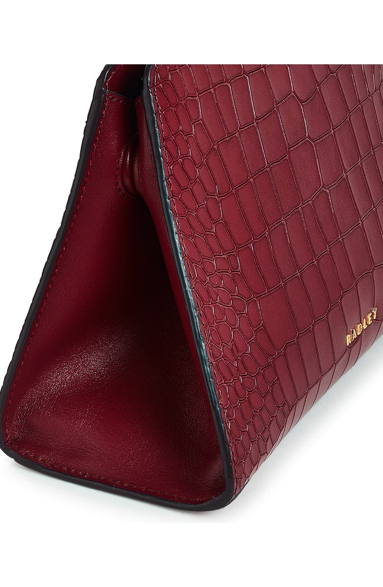 Radley Glasshouse Small Croc Embossed Crossbody Bag, Alternate, color, Cranberry