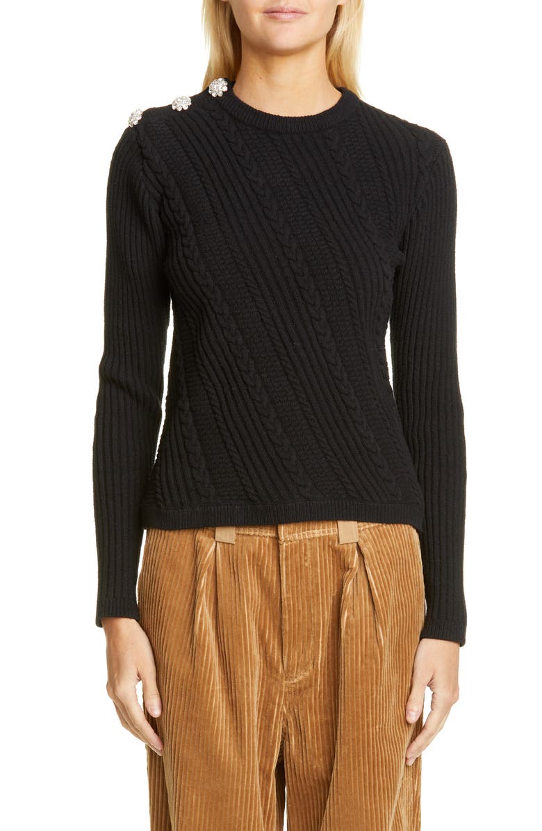 Ganni Cotton Blend Sweater, Main, color,