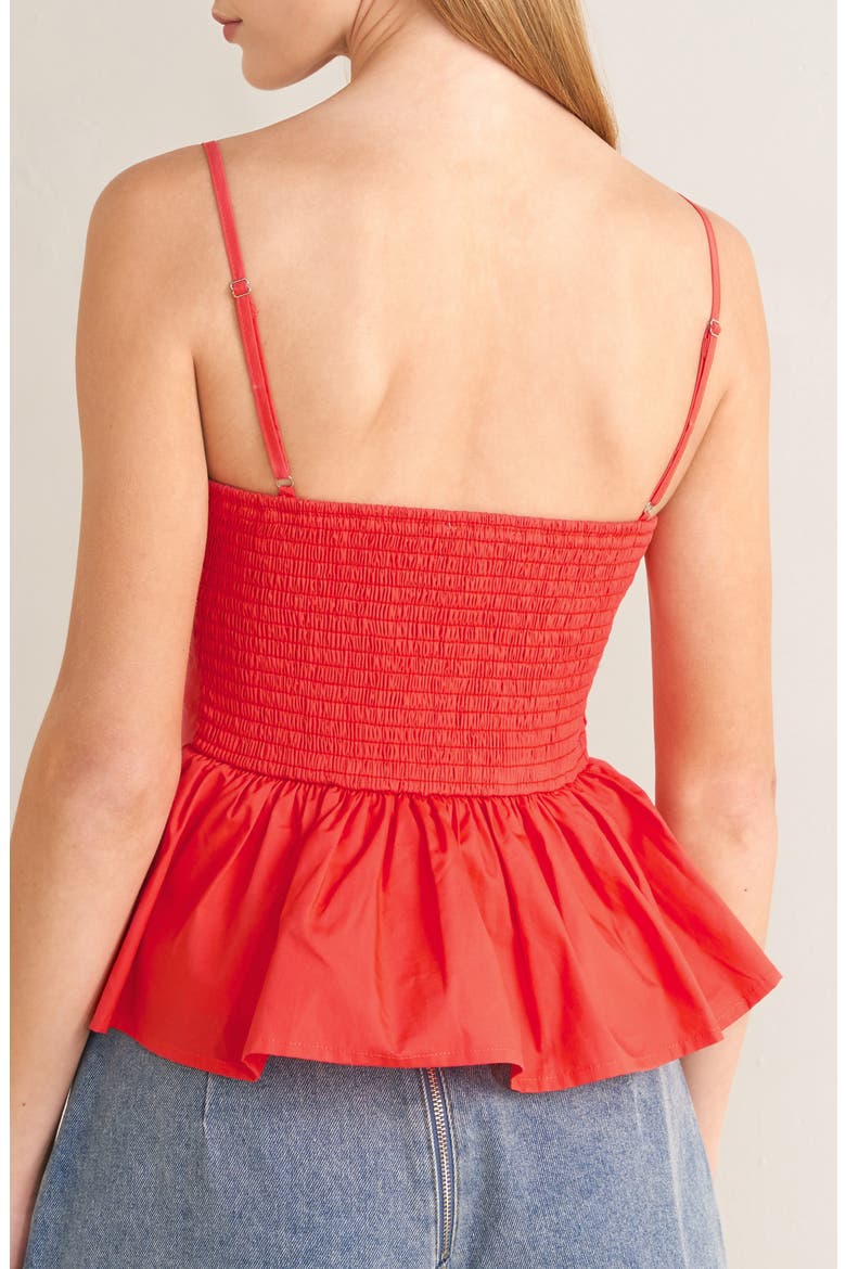 Bow Front Tank Top, Alternate, color, CORAL RED