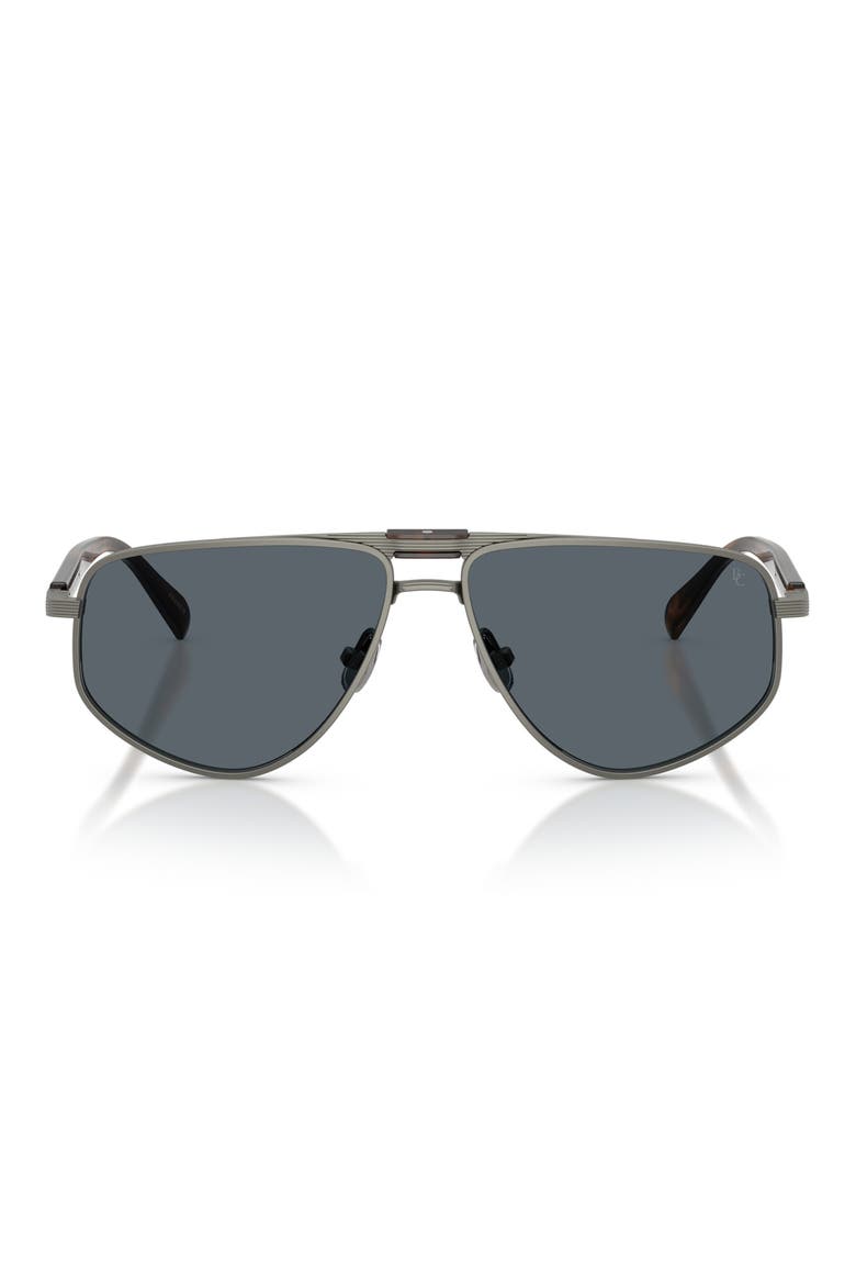 58mm Geometric Pilot Sunglasses, Main, color, MATTE ANTHRACITE