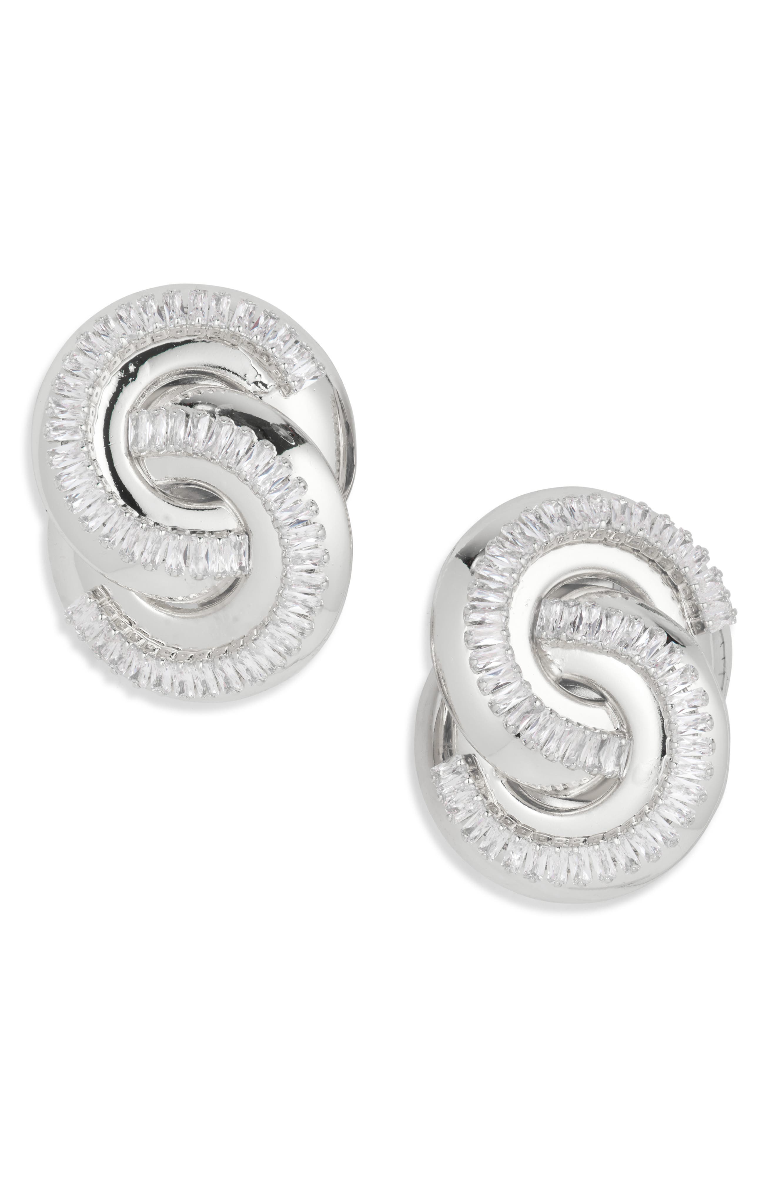 Tasha Crystal Interlocking Circle Stud Earrings
