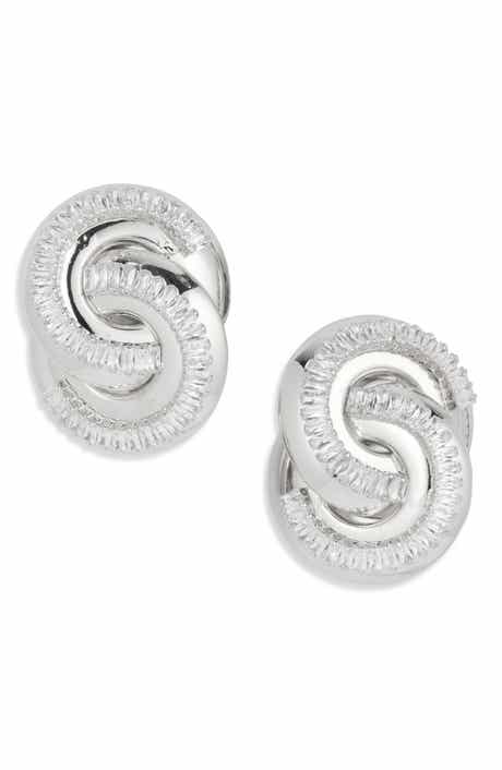 Tasha Crystal Interlocking Circle Stud Earrings