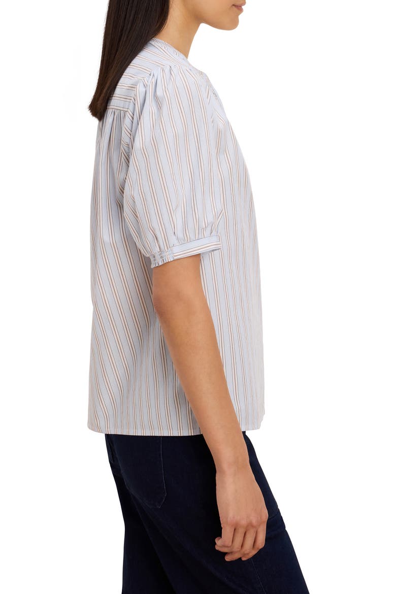 Eton Stripe Short Sleeve Button-Up Shirt, Alternate, color, BLUE MULTI