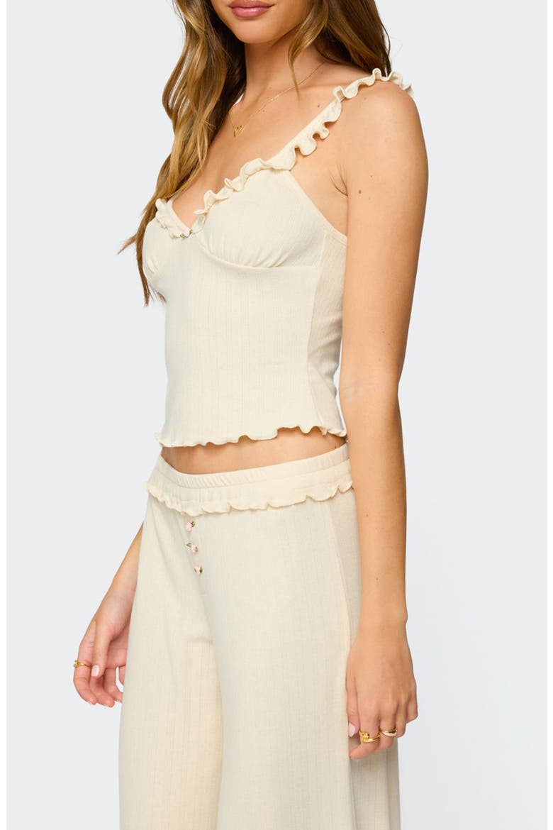 Posy Ruffle Pointelle Tank, Alternate, color, PALE YELLOW