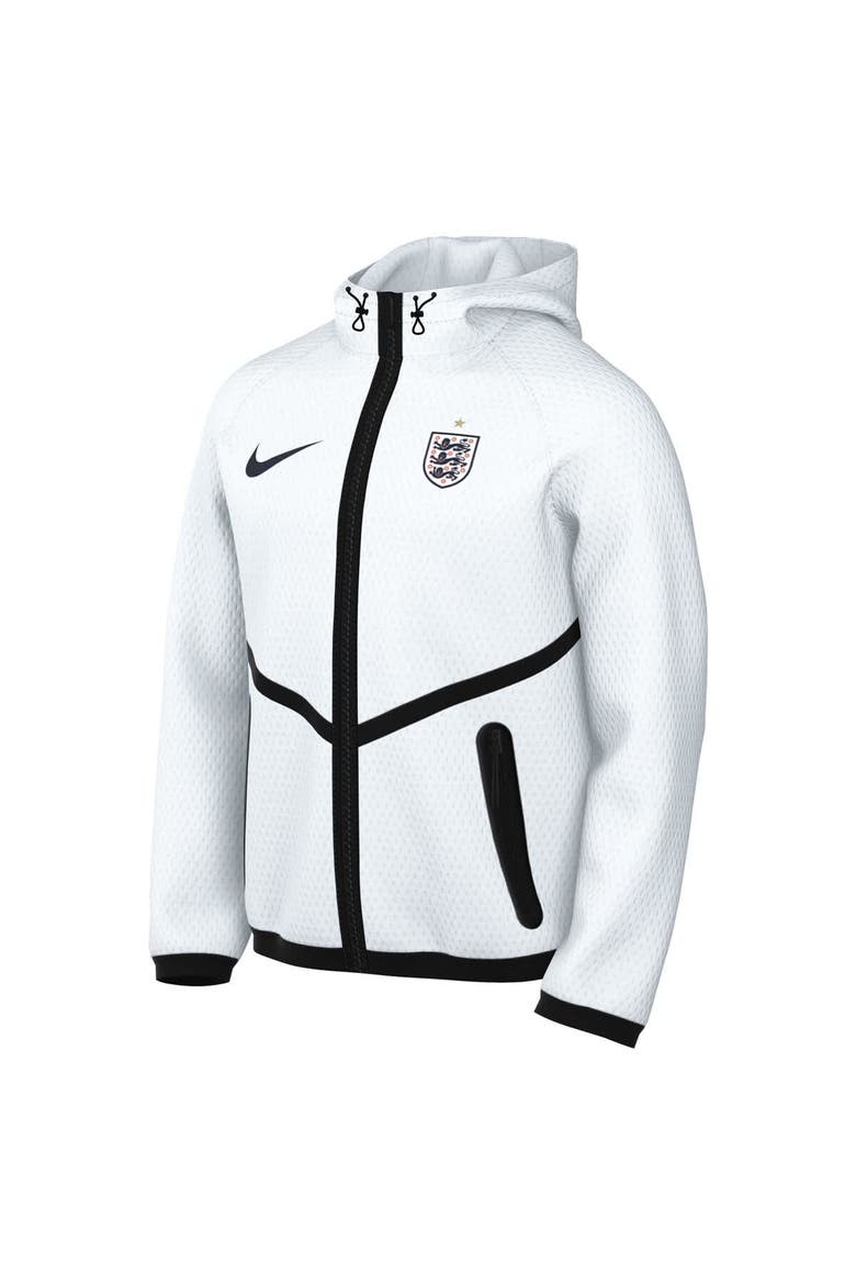 Men's Nike White England National Team 2026 Anthem Mesh Dri-FIT Full-Zip Hooded Jacket, Alternate, color, White