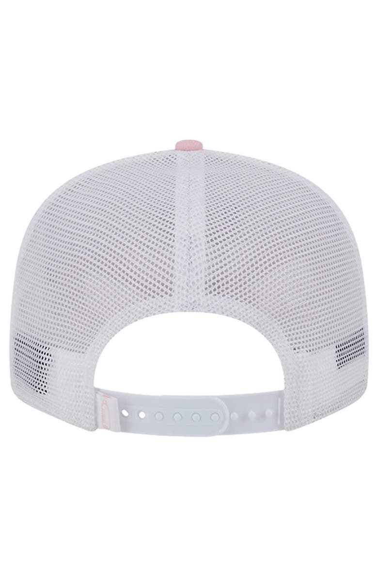 New Era Men's New Era Pink Inter Miami CF Flow 9FIFTY Trucker Snapback Hat, Alternate, color,