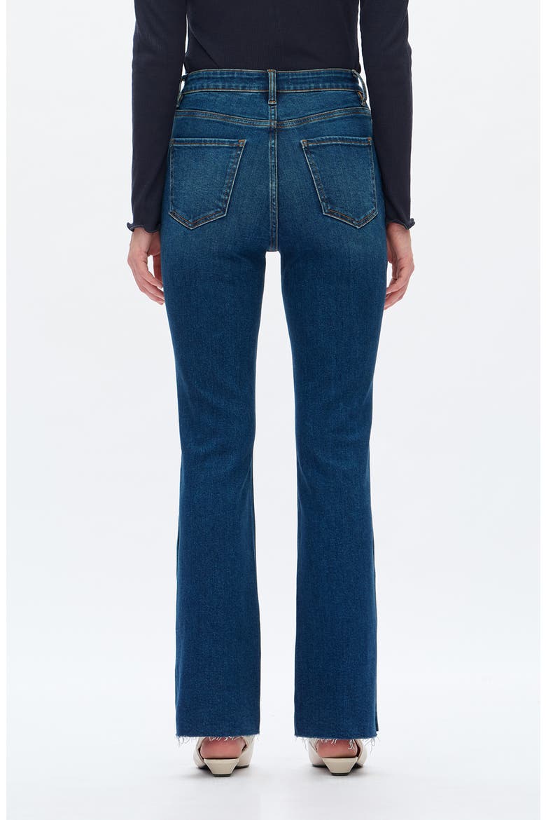 Lunna High Waist Fray Hem Bootcut Jeans, Alternate, color, DEEP SEA