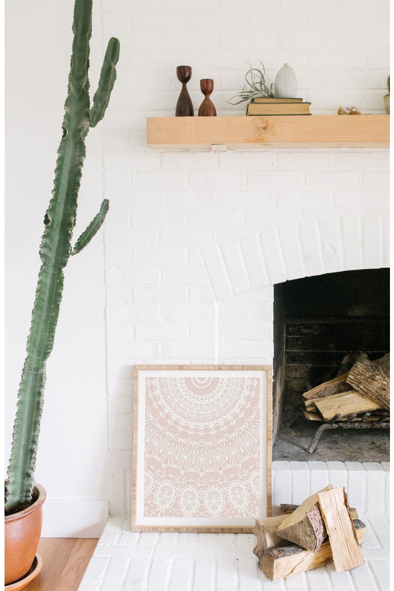 Moroccan Rose Framed Wall Art, Alternate, color, PINK