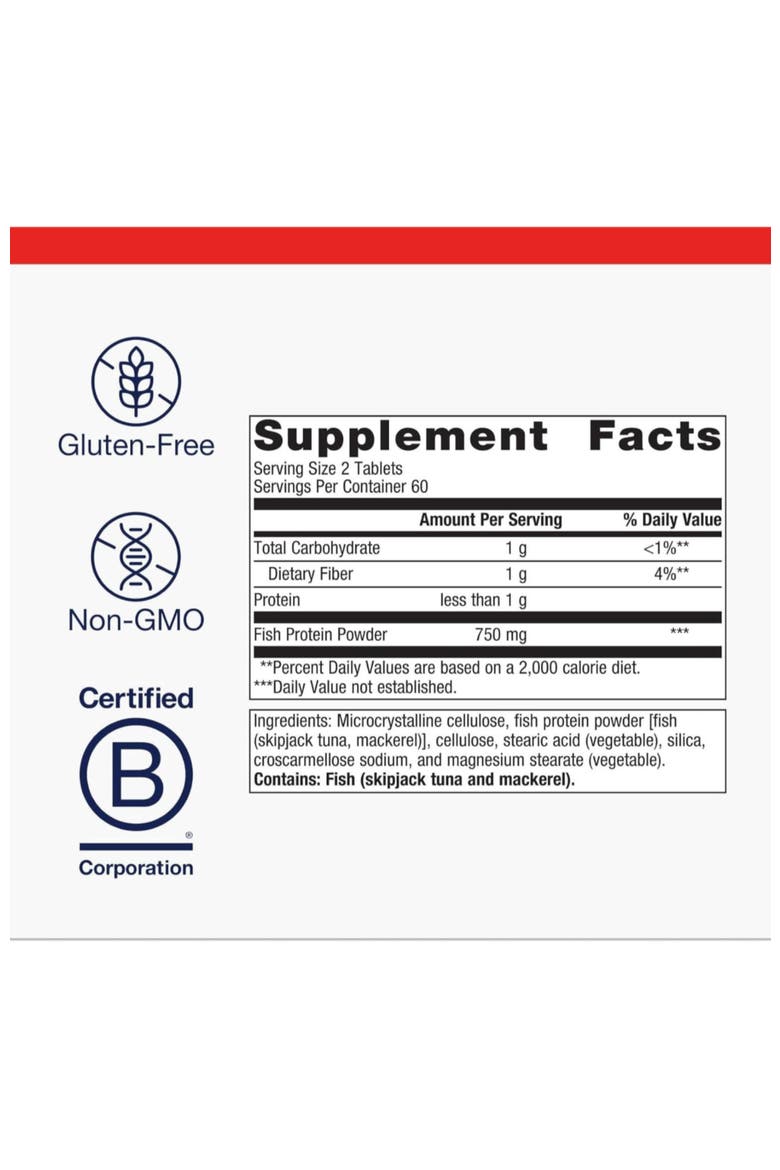Vasotensin Bonito Peptide Blood Pressure Support Supplement 120 Tablets, Alternate, color, None