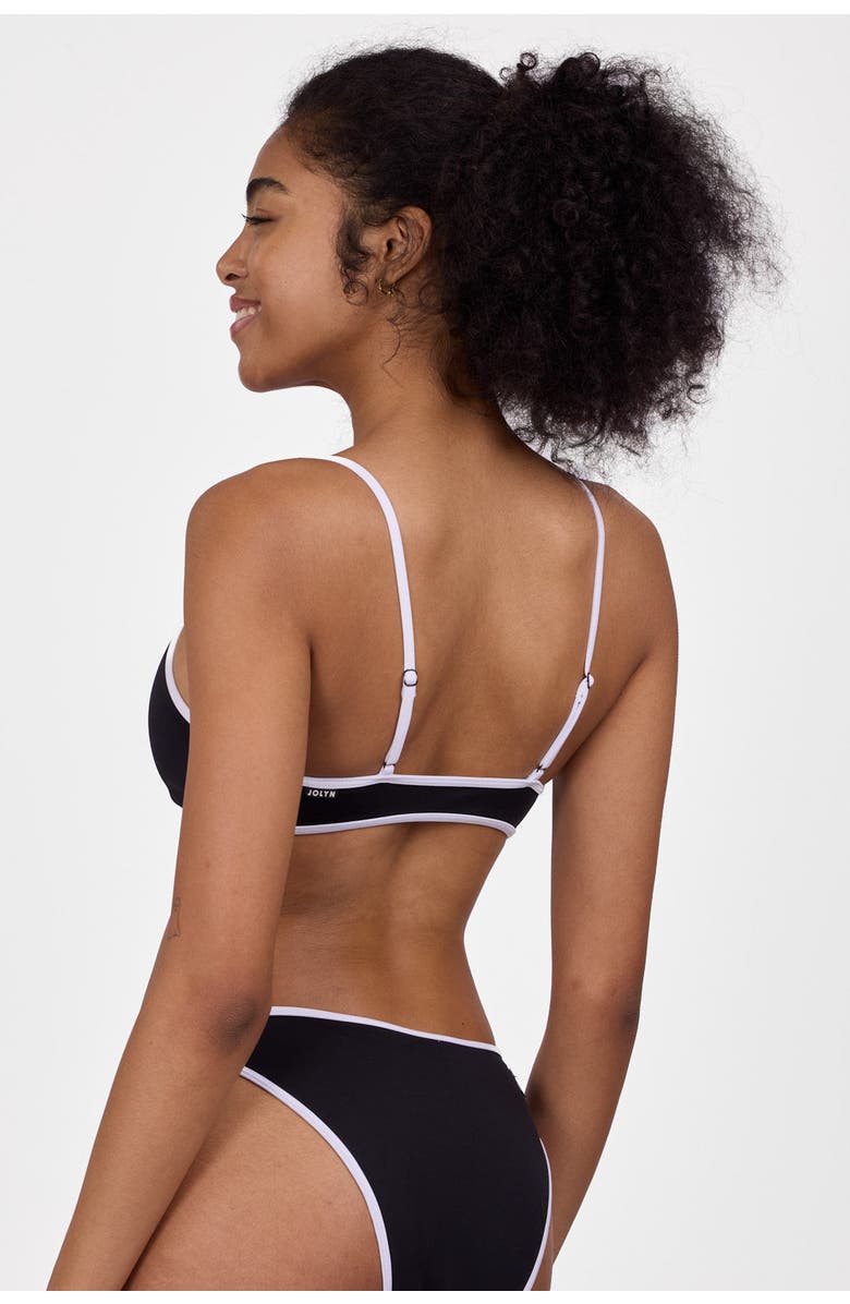 JOLYN Amanda Bikini Top, Alternate, color, Black & White