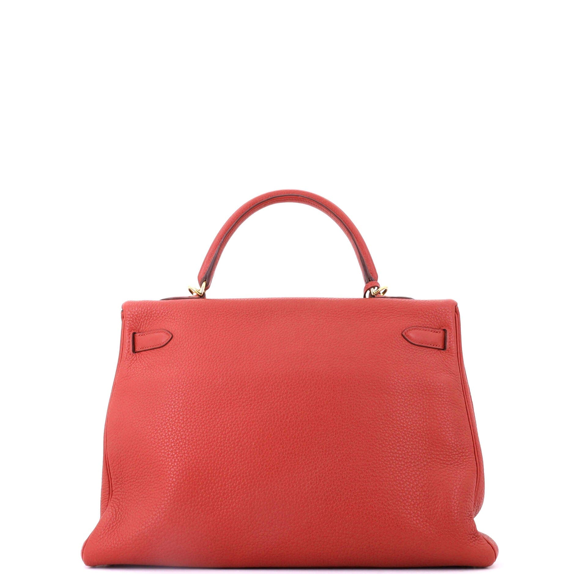 Pre-Owned Hermes Kelly Handbag Brown Clemence with Gold Hardware 35, Alternate, color, Sienne