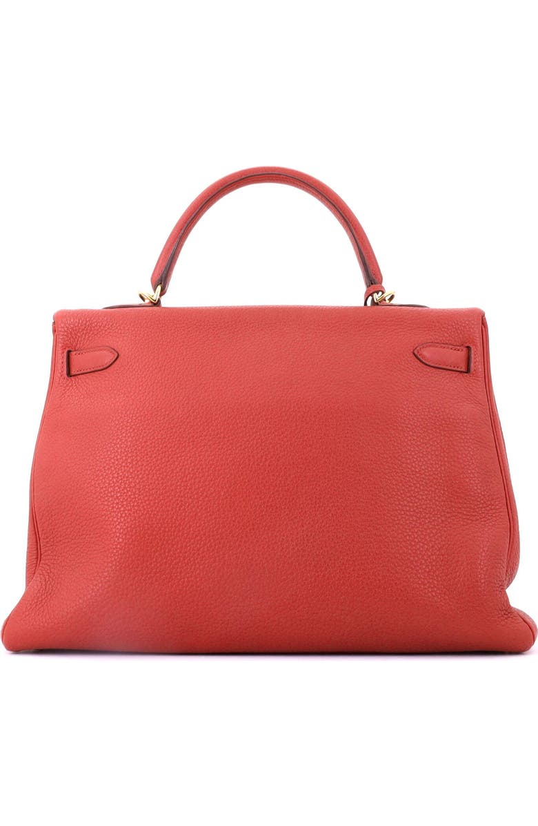 Pre-Owned Hermes Kelly Handbag Brown Clemence with Gold Hardware 35, Alternate, color, Sienne