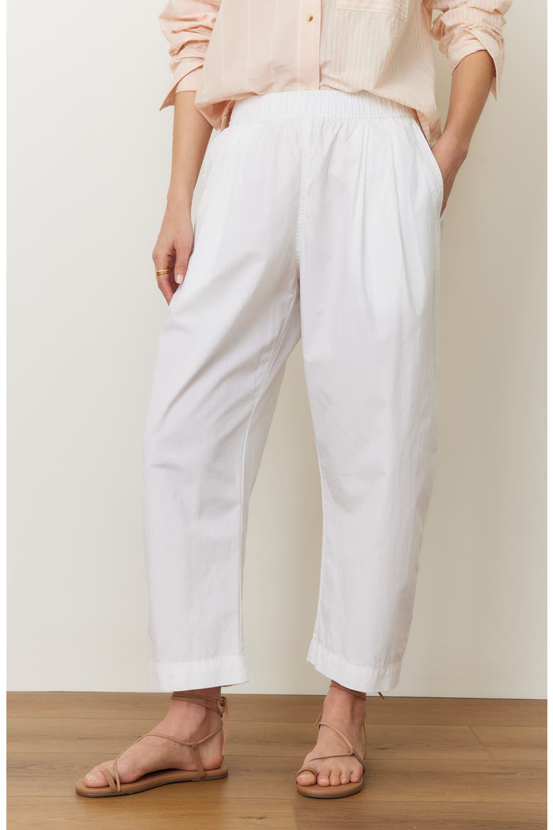 Kyra Straight Leg Poplin Pants, Alternate, color, WHITE