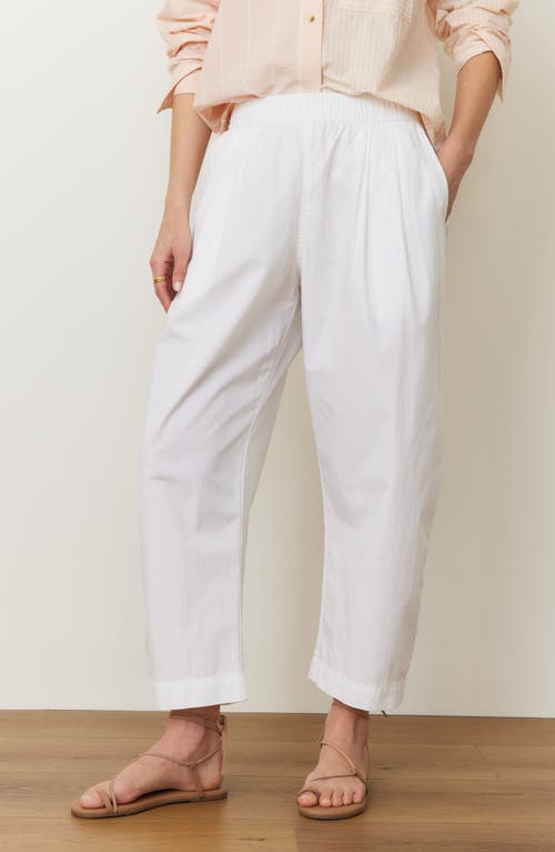 Marine Layer Kyra Straight Leg Poplin Pants In White