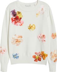 Elie Tahari The Jessamy Floral Appliqué Sweater