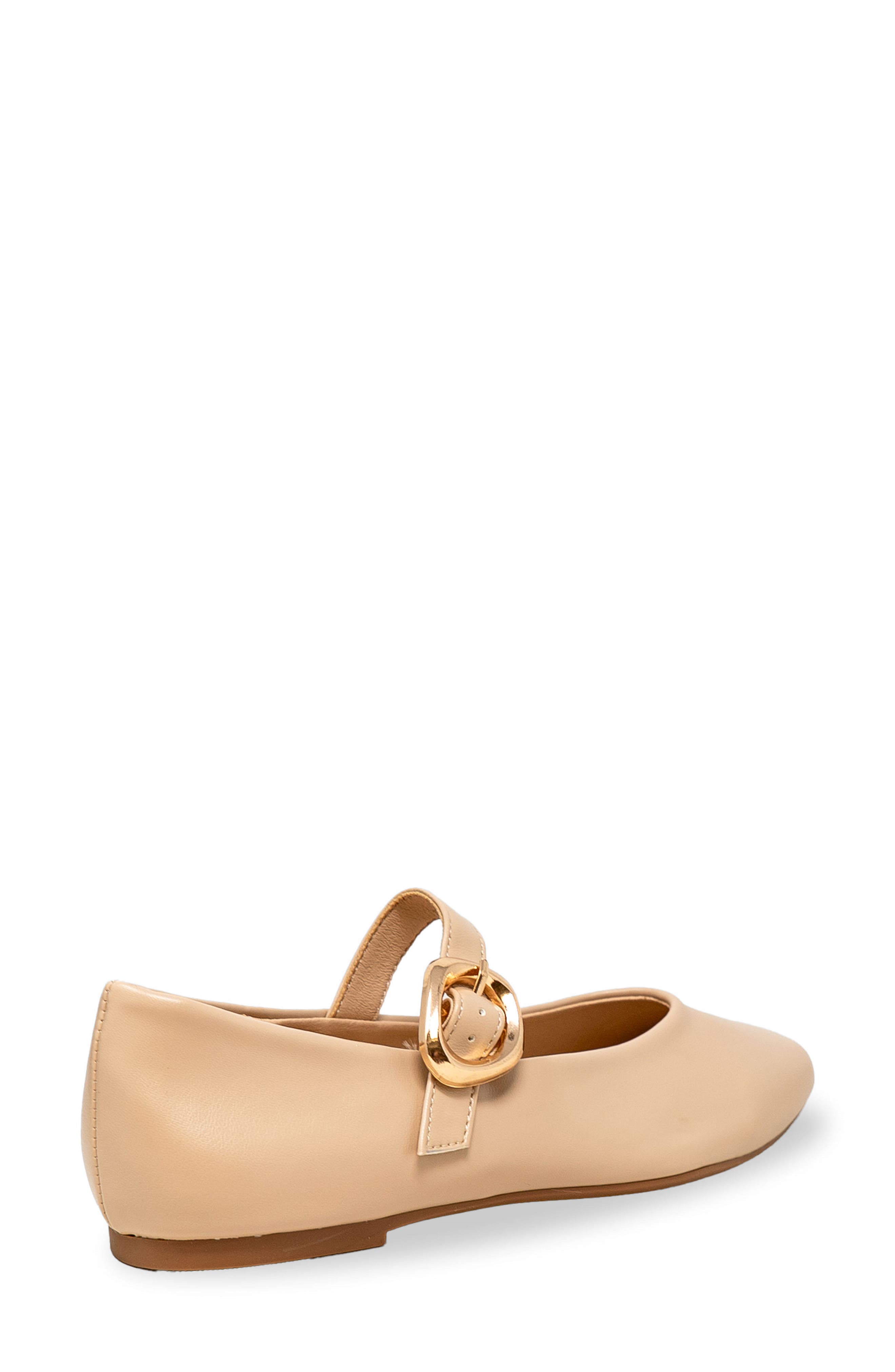 Charlotte Faux Leather Mary Jane Flat, Alternate, color, BEIGE PU