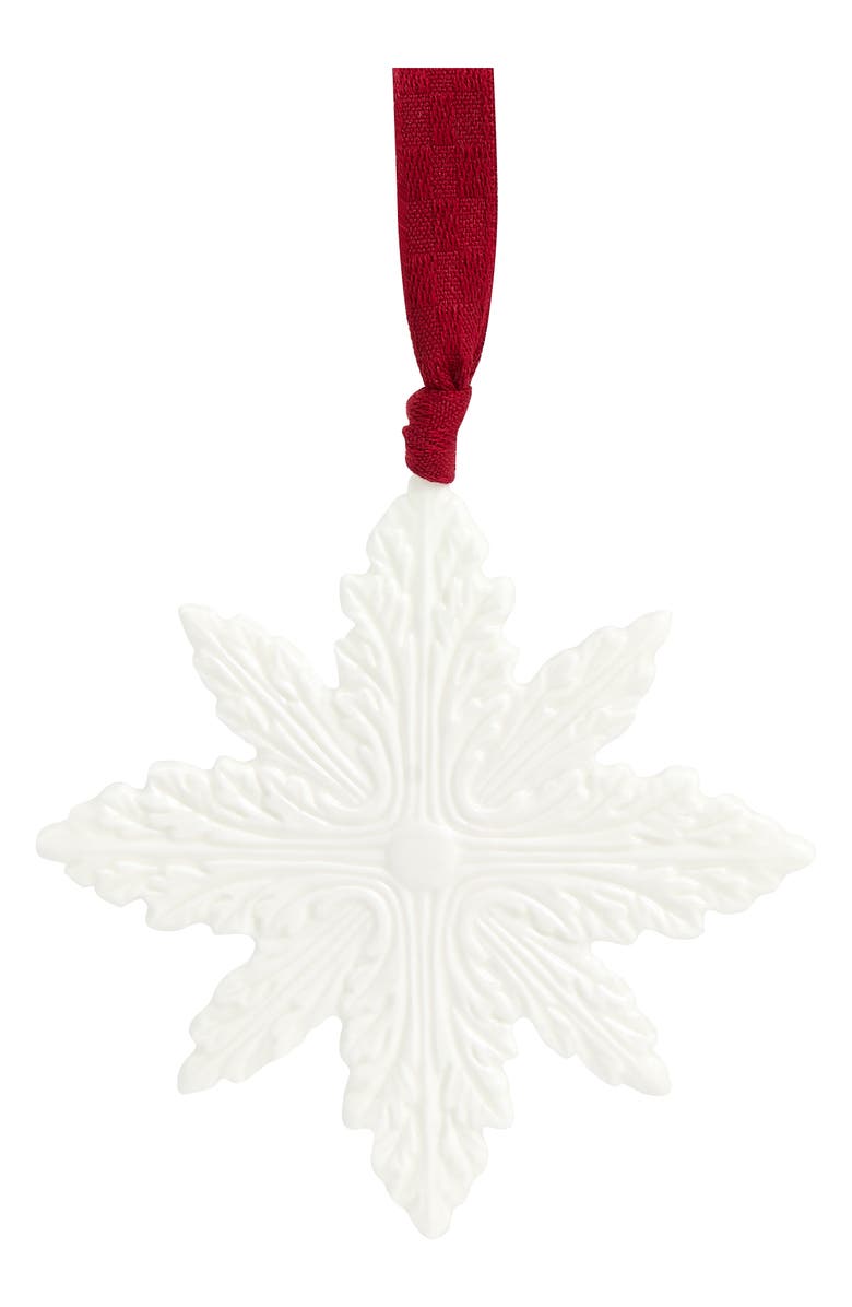 Wedgwood Festive Snowflake Bone China Ornament, Main, color, White