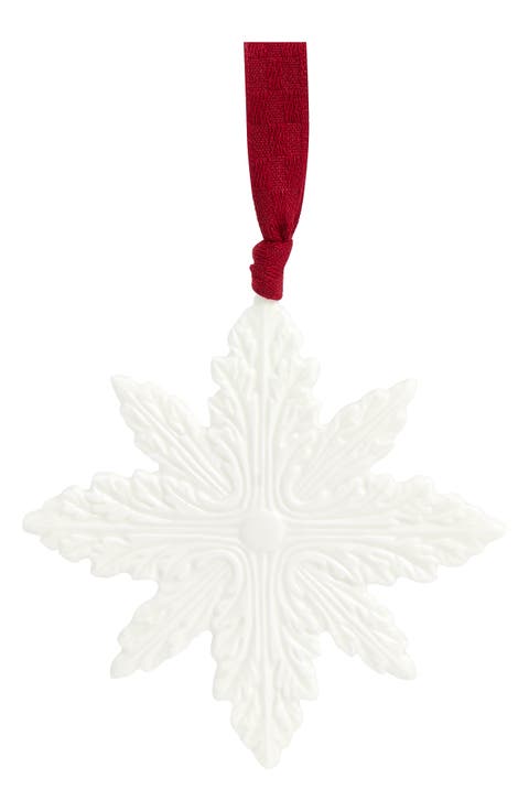 Festive Snowflake Bone China Ornament