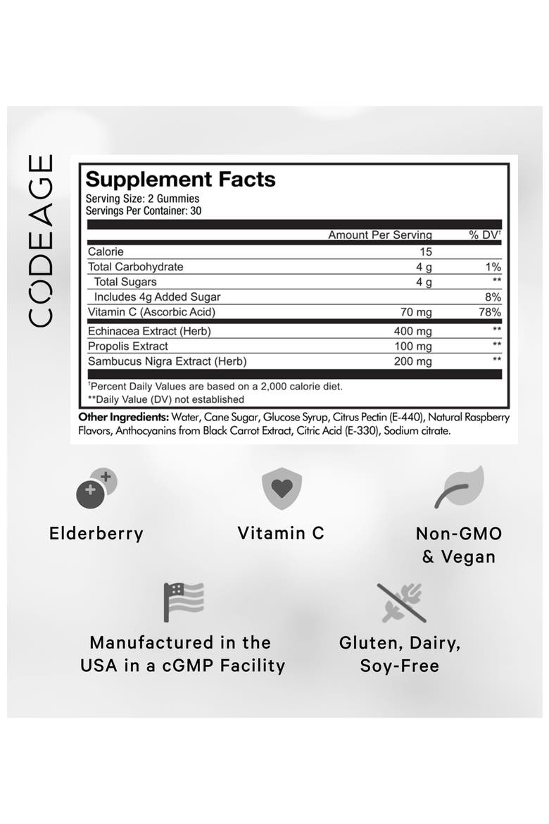 Immunity Gummies + Vitamin C Vegan Supplement, Alternate, color, White