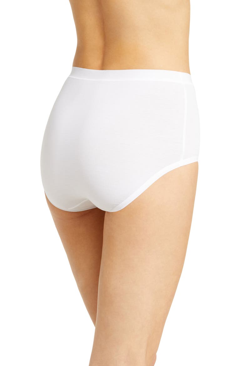 Understated Cotton Blend Briefs, Alternate, color, WHITE