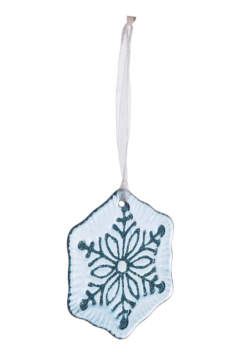 Icy Snowflake Glass Christmas Tree Ornament Assortment of 3, Alternate, color, Clear