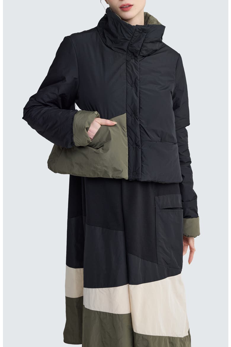 Delora Cropped Panel Coat, Main, color, Black