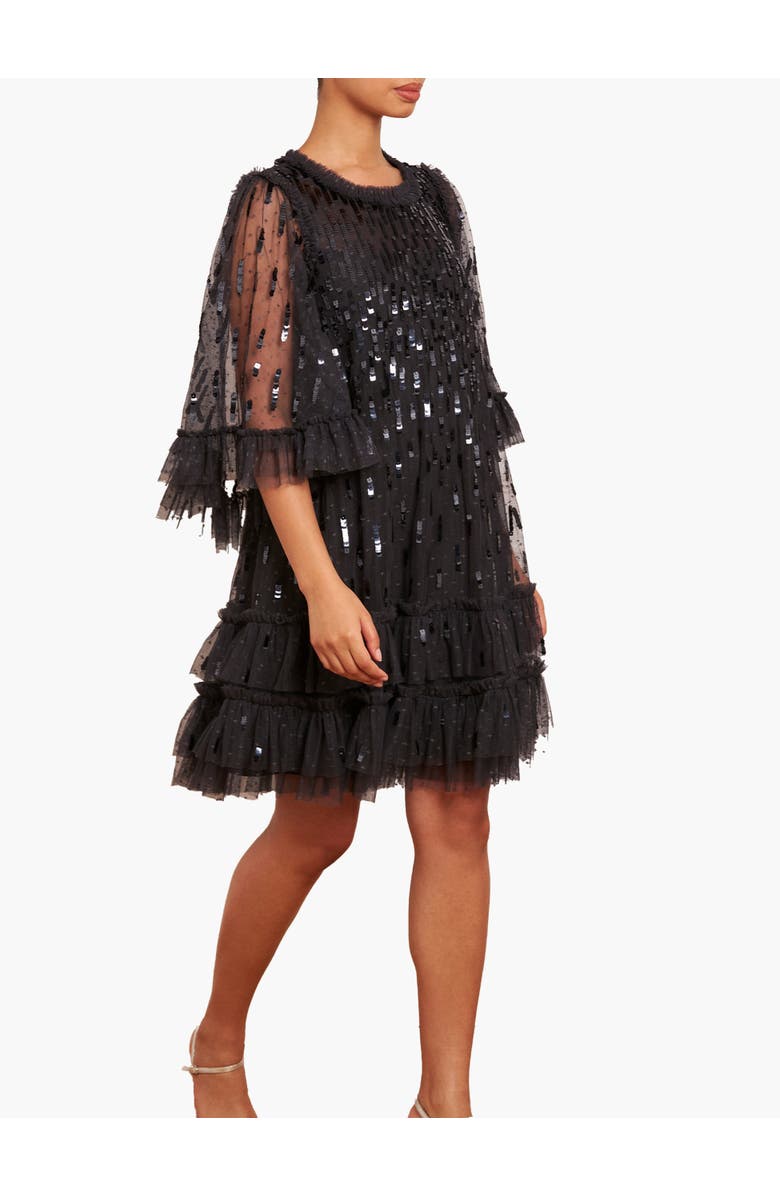 Needle & Thread Sequin Dash Mini Dress, Main, color, Graphite