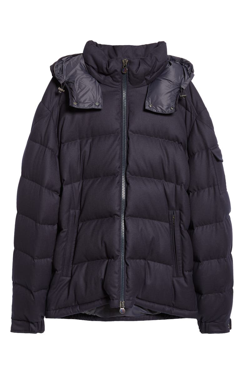 Moncler Montgenevre Virgin Wool Down Puffer Jacket, Alternate, color, Navy