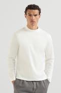 Brunello Cucinelli Cotton jersey long sleeve mock neck T-shirt