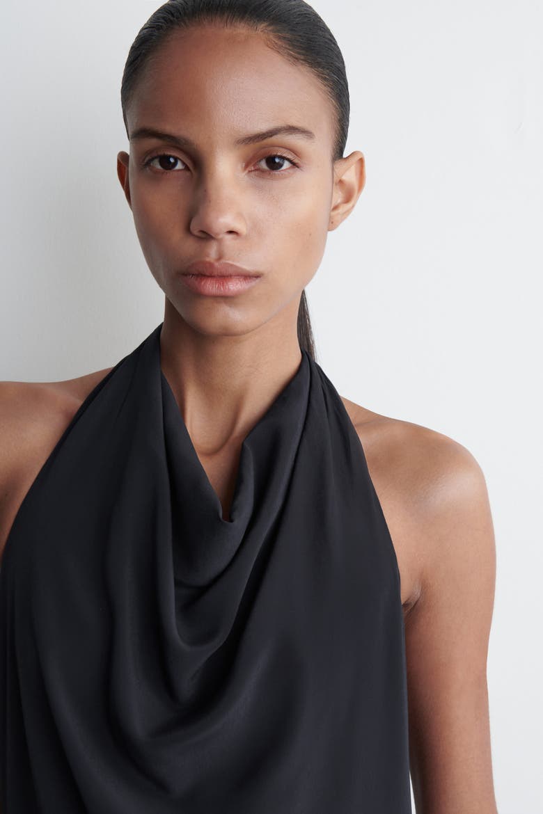 Cowl-Neck Maxi Dress, Alternate, color, NAVY