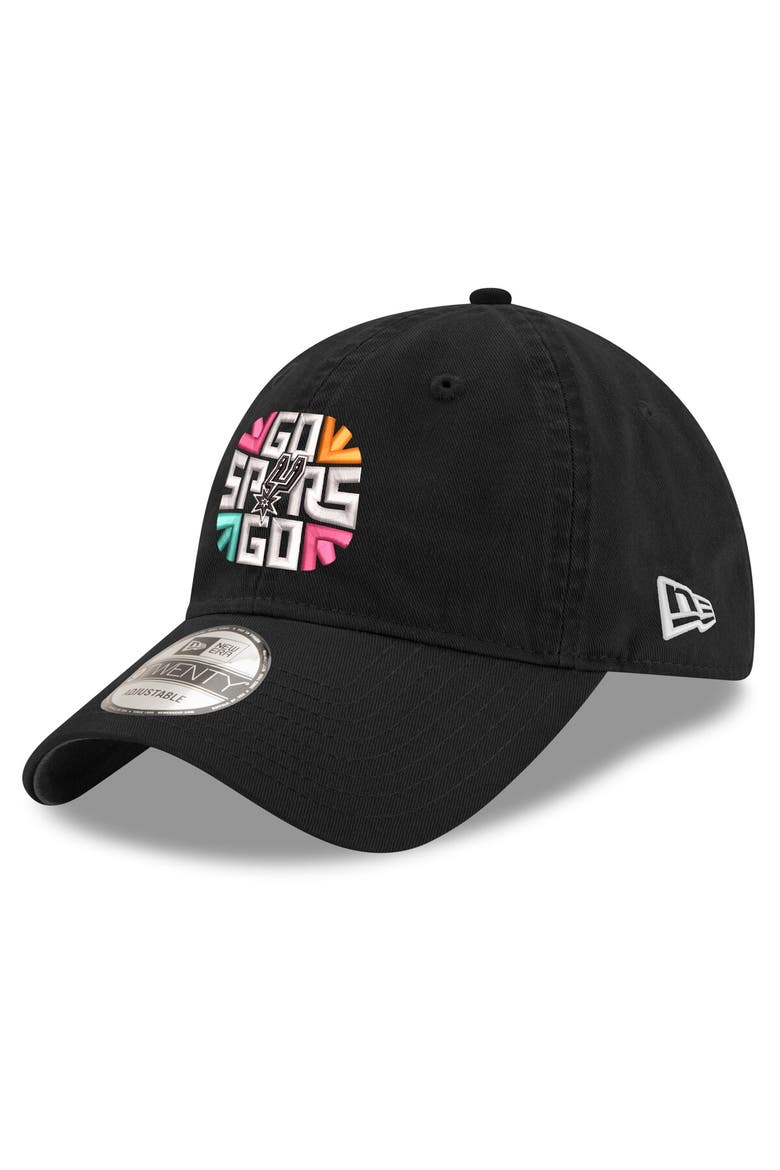 Men's New Era  Black San Antonio Spurs Slogan 9TWENTY Adjustable Hat, Main, color, Black