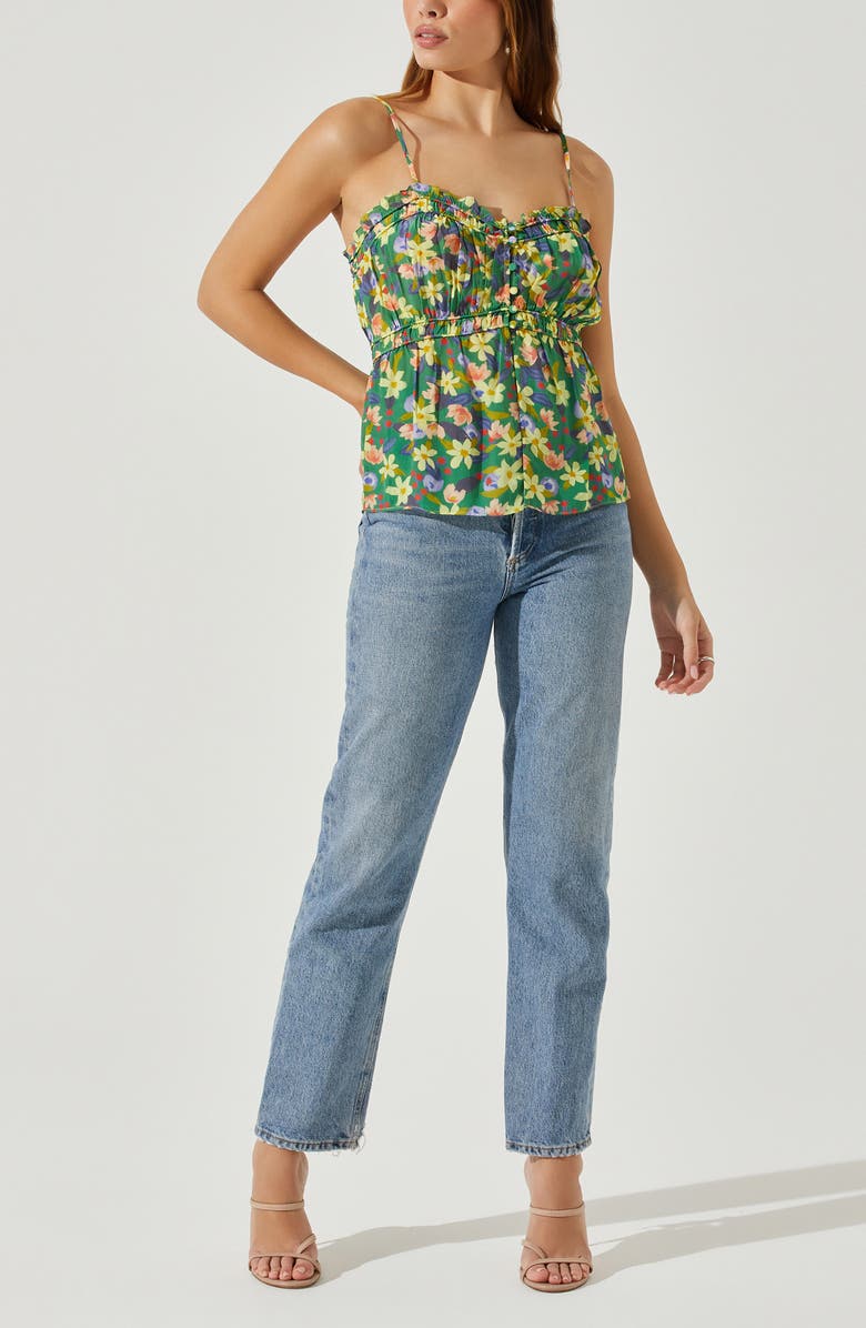 ASTR the Label Ruched Babydoll Camisole, Alternate, color, 