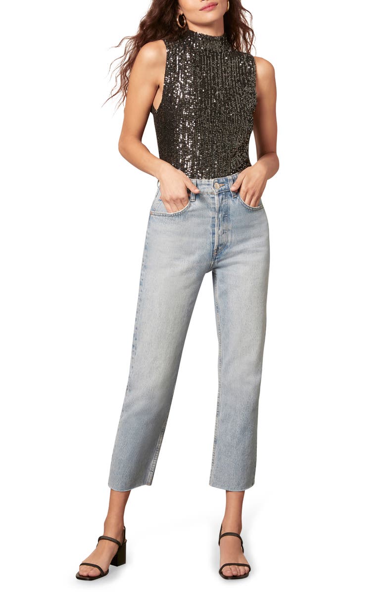 BB Dakota by Steve Madden BB Dakota Truth Aura Dare Sequin Bodysuit, Alternate, color, 