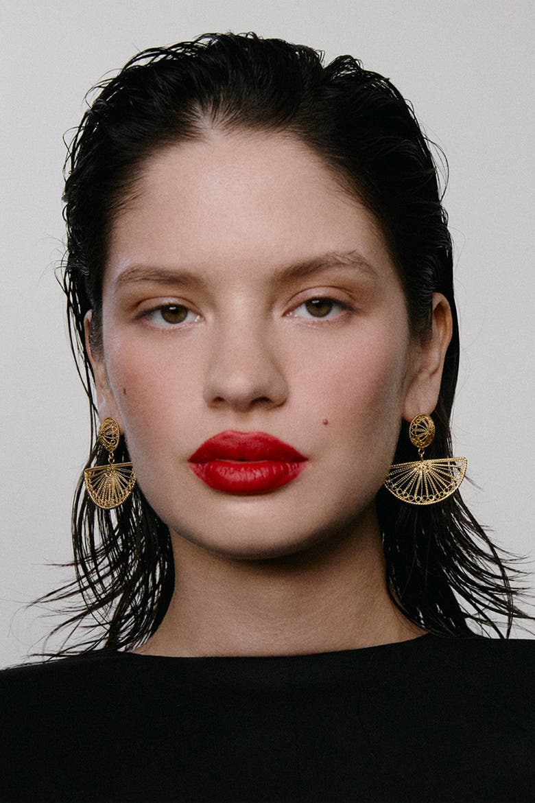 Turquoise Mountain Anahita Earrings, Alternate, color, Gold