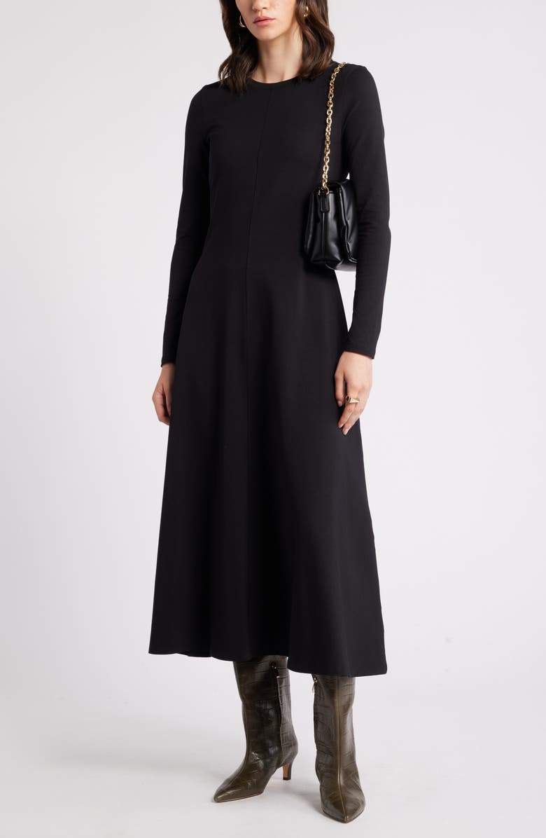 Nordstrom Long Sleeve Crewneck Maxi Dress, Alternate, color, 