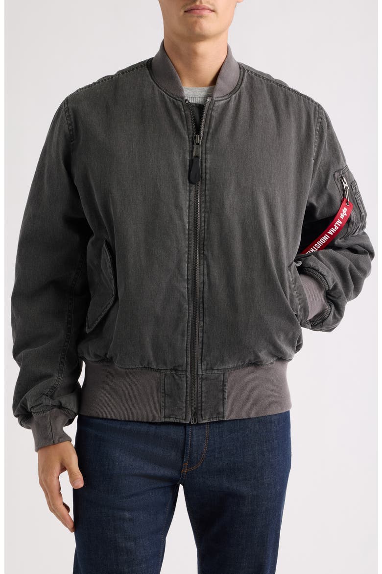 MA-1 Heritage Cotton Bomber Jacket, Alternate, color, BLACK