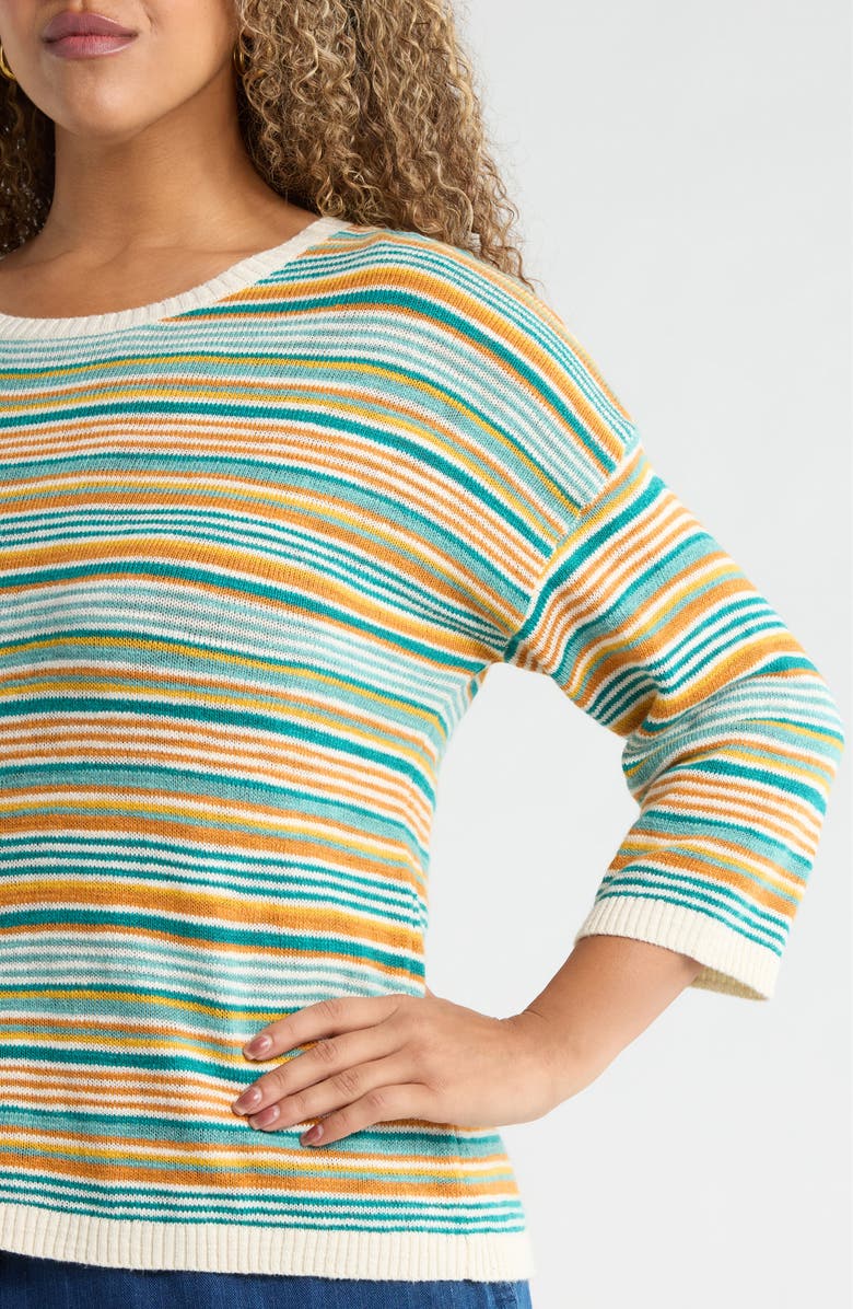 Seasalt Cornwall Knavock Stripe Cotton & Linen Sweater, Alternate, color, Dittany Amber Multi