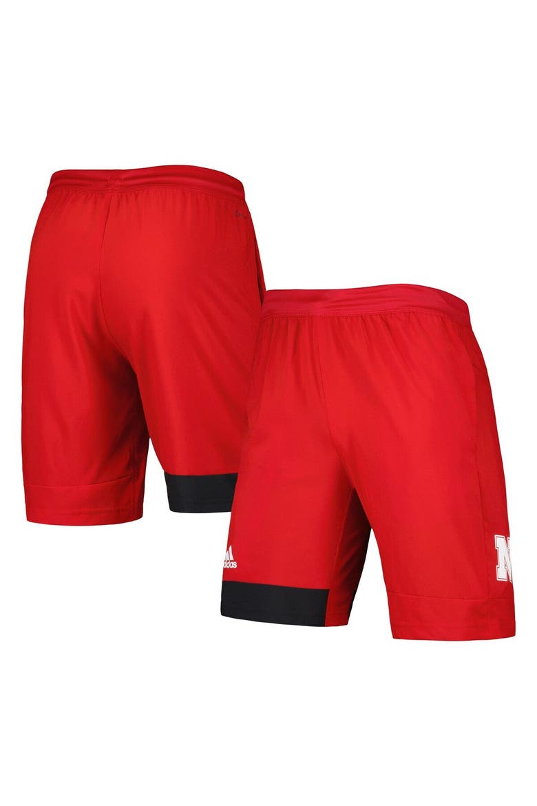 Men's adidas Scarlet Nebraska Huskers Training Shorts, Main, color, Scarlet