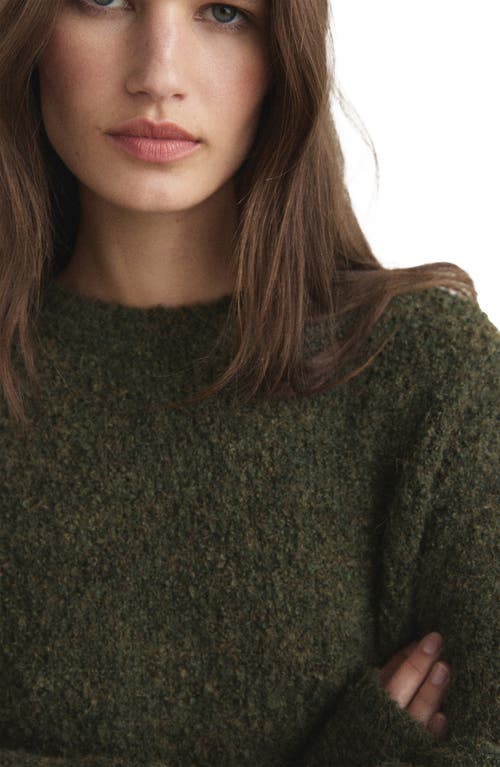 Mango Bouclé Sweater In Green