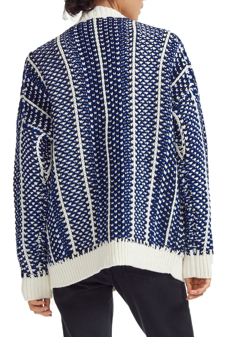 Malou Wool Blend Chunky Knit Cardigan, Alternate, color, BLUE