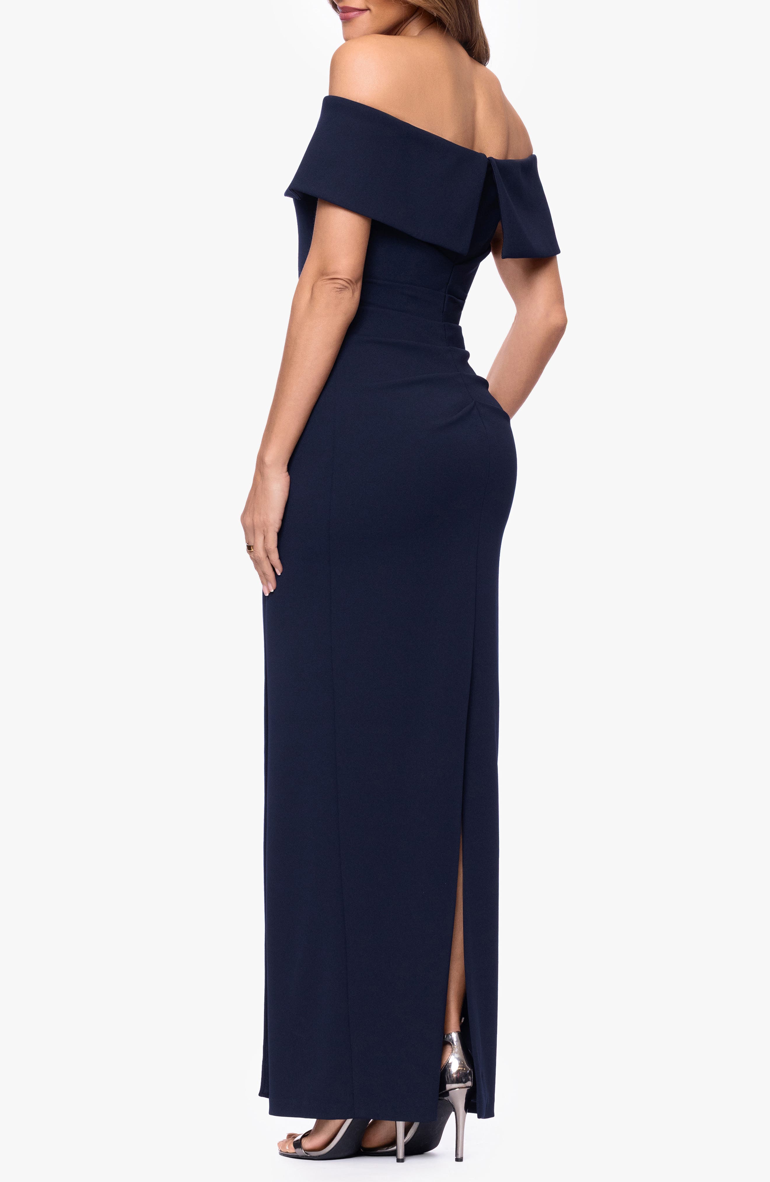 Off the Shoulder Scuba Crepe Gown - image 2