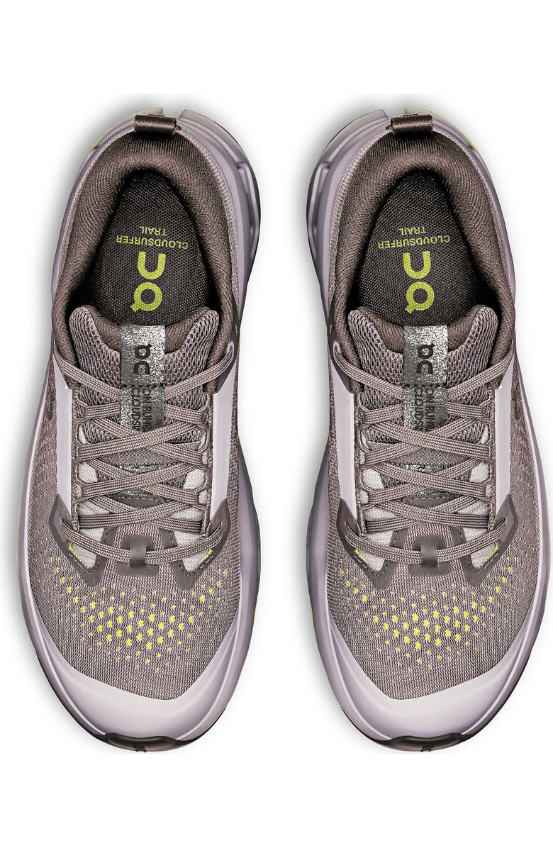 On Cloudsurfer Trail 2 Trail Running Shoe, Alternate, color, Iron/ Lilac