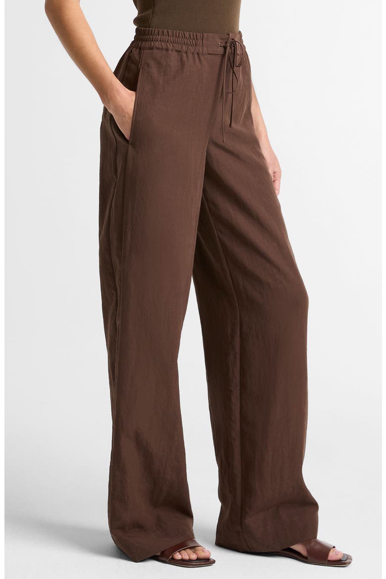 Linen Blend Drawstring Pants, Alternate, color, CLOVE